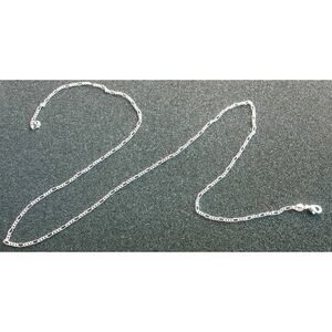 Sterling Silver 925‎ Plated 22 Inch Figaro Chain Necklace New 1/16th" Wide